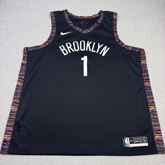Nike Russell New Jersey Nets NBA City NBA Jersey Mens 3XL Black Basketball #1